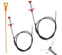 ZMDMAH 2 Pezzi Pinze per Artigli Flessibili, 2m & 90cm Pinza Artiglio Flessibile, Pinza Scarico, Stura Lavandini e Scarichi Spirale Pulizia Tubi, Pinza Pulizia Scarico per Cucina, Bagno e Fogne