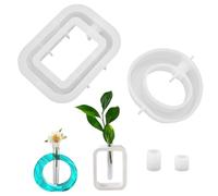 ZMDMAH 2 Pezzi Set Stampo in Resina Epossidica, Stampi in Silicone per VasoIn Resina Stampo Silicone, Stampi per Resinas Silicones Bottiglia Piante Idroponiche Talee Creazione di Vasi Decorazioni