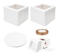 ZMDMAH 2 scatole per torte, in cartone, 25 x 25 x 20 cm, per il trasporto di torte, per torte, in cartone, per torte, per torte, in cartone