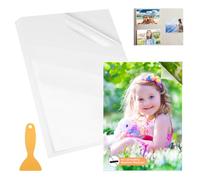 ZMDMAH 25 Pezzi Fogli Plastificatrice, Trasparente Impermeabile Qualità Premium Autoadesiva Foglio di Laminazione A4, A4 Pellicola di Laminazione a Freddo per Foto Biglietti da Visita Copie Documenti