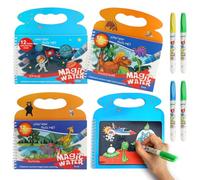 ZMDMAH 4 Pezzi Libro Magico da Colorare per Bambini Libro di Pittura ad Acqua con Magic Pen Magic Water Drawing Book Water Magic Book