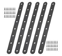 ZMDMAH 6 Pcs Connettore Piatto, 244 x 19 x 3 mm Nero Piastra Forata Piastre di Giunzione Piatte Staffe di Fissaggio per Riparazione con 48 Viti, Riparazione Piastra per Riparazione di Mobili