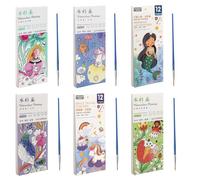 ZMDMAH 6 pezzi album da colorare per bambini, libri ad acqua da colorare bambini da 72 pagine, libro da colorare con acqua, magic water book,libri da colorare bambini