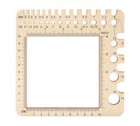 ZMDMAH Misuratore per ferri da maglia,Strumento per lavorare a maglia, Righello per ferri da maglia, Misuratore per ferri da maglia su legno, Dispositivo di misurazione in plastica da 2 mm a 15 mm