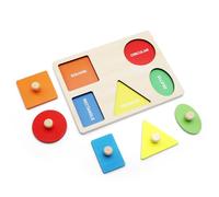 ZMDMAH Puzzle in legno puzzle geometrico Montessori puzzle in legno da 1 anno giocattolo per imparare colori e forme, giocattolo educativo adatto a neonati bambini piccoli bambini
