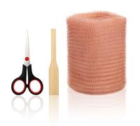 ZMDMAH Rotolo di rete in rame, 6 m × 127 mm, protezione contro lumache con forbici, spatola di legno, protezione per lumache, rete metallica, rete di rame, per casa, giardino