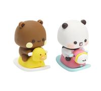 ZMDMAH Set di 2 Figurine di Bubu Dudu, Orso Panda, Decorazione per Auto Kawaii, Ornamento Auto, Regalo Giocattolo per Bambini, Decorazioni da Collezione