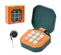 ZMDMAH Tic Tac Toe Gioco elettronico Tic Tac Toe Console puzzle 3 in 1 da tavolo Brettspiele Familie Tragbares Reisespiel Lernspiel Geburtstagsgeschenk für Kinder 3+ (Dunkelgrün)