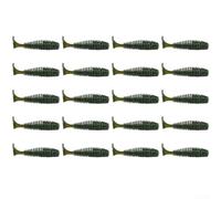 ZMdooreasy 20 esche da pesca morbide a T con filettatura profonda, in PVC a spirale, per spigole e trote, prestazioni di profondità per tutte le acque, compatibili con teste e ganci a manovella (4,5