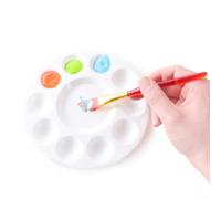 ZMdooreasy 20 tavolozze di pittura per bambini con 10 pozzetti e spaziosa zona di miscelazione, plastica leggera adatta per lezioni d'arte scolastiche e uso esterno