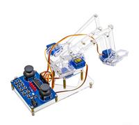 ZMdooreasy 4DOF - Kit braccio robotico assemblato con 51 microcontrollori per l'apprendimento della tecnologia robotica, progetto educativo di saldatura fai da te, modello acrilico alimentato tramite