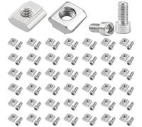 ZMdooreasy 50PCS M5 Dado Scorrevole E M5x10mm Hex Socket Viti Per Fissaggio Affidabile In Alluminio Profilo T Slot