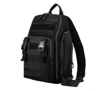 ZMdooreasy Borsa impermeabile per esche da pesca, borsa a tracolla con punti di sospensione multipli, spaziosa conservazione, Nero