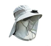 ZMdooreasy Cappello impermeabile Boonie con ventola di raffreddamento per pioggia | Protezione UPF 50+, blocca il 97,5% dei raggi UV, ventola solare integrata, mantiene la testa fresca all'aperto
