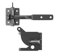 ZMdooreasy Chiavistello automatico per cancello da giardino, resistente, in acciaio al carbonio, con viti per serratura esterna per recinzione, nero