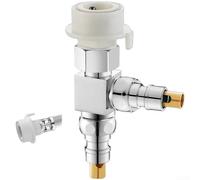 ZMdooreasy Connettore a T in ottone per lavatrice, doppia uscita a Y a 4/6 punti, con dado girevole a 360° per interfacce automatiche di arresto dell'acqua, argento (F)