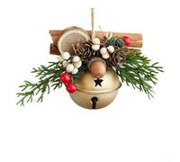 ZMdooreasy Decorazione natalizia in metallo con campanellino a forma di pigna, da appendere, per albero, finestra, porta, festa di Natale, decorazione per la casa (campane dorate)