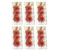 ZMdooreasy Decorazioni floreali natalizie artificiali con 18 fiori vivaci per albero delle vacanze e composizioni natalizie da tavola (rosso)