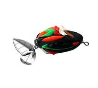 ZMdooreasy Esca colorata per mini Thunder Frog con occhi 3D, realistica esca in silicone PVC per acqua dolce e salata, design anti-appendere per spigola, pesce persico, luccio (C)