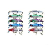 ZMdooreasy Esca da pesca a due sezioni, realistica, oscillante, per luccio, spigola, trota, glaucomi, esche dure in ABS con ganci ad angolo mortale, 5 o 10 pezzi (3,8 g, 10 pezzi assortiti)
