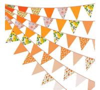 ZMdooreasy Ghirlanda di bandierine triangolari in tessuto, 10 m, con 36 bandiere, per feste, eventi educativi e decorazioni per esterni (A)