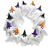 ZMdooreasy Ghirlanda di Halloween illuminata a LED alimentata a batteria per porta d'ingresso, decorazione da appendere adatta per interni ed esterni per uso festivo (senza luci)