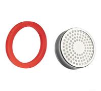 ZMdooreasy Kit di ricambio per doccia E61 Group con guarnizione in silicone, filtro di precisione in acciaio inox da 58 mm, per macchine da caffè espresso Rocket e altro ancora, rosso e argento (2)