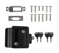 ZMdooreasy Maniglia per serratura della porta a pagaia nera e manopola per chiavistello di sicurezza per rimorchi camper, hardware di ricambio diretto in lega di zinco