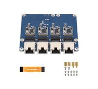 ZMdooreasy Scheda adattatore Ethernet a 4 porte senza driver per Raspberry Pi 5, scheda di interfaccia di rete 2,5 G ad alta velocità, cappello di espansione connettività Gigabit, circuito di