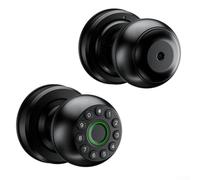 ZMdooreasy Serratura della porta della camera da letto della lega di alluminio Smart Ball Lock per App Tuya, sblocco delle impronte digitali e della password, backup della chiave, alimentatore di tipo