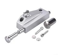 ZMdooreasy Serratura girevole con perno di bloccaggio visibile e manopola senza chiave, realizzata in lega di alluminio e montaggio a pavimento per la sicurezza della porta in vetro (argento)