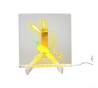 ZMdooreasy Set di lavagna e disegno in acrilico illuminato a LED, per bambini, con penne colorate e supporto, divertente mestiere educativo per famiglia e festival (20 x 20 cm)