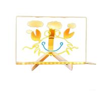 ZMdooreasy Set di lavagna e disegno in acrilico illuminato a LED, per bambini, con penne colorate e supporto, divertente mestiere educativo per famiglia e festival (30 x 20 cm)