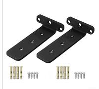 ZMdooreasy Staffe di montaggio a parete ad angolo retto resistenti, in acciaio laminato a freddo, supporto per libreria, mobile TV, divisorio, 10 cm, nero