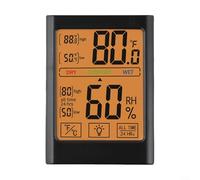 ZMdooreasy Termometro e igrometro digitale per interni con interfaccia touchscreen e display retroilluminato luminoso, sensore di temperatura e umidità di precisione (nero)