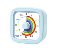 ZMdooreasy Timer visivo silenzioso con disco arcobaleno 60 minuti impostazione manopola conto alla rovescia per bambini e adulti aula cucina ufficio Time Manager (blu)