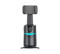 ZMdooreasy Treppiede per telefono con rilevamento automatico del viso, rotazione a 360 gradi, riconoscimento dei gesti, telecomando luce RGB, durata della batteria 8 ore (nero)