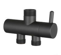 ZMdooreasy Valvola deviatrice per doccia a 2 vie, montaggio a parete, con materiale in rame e finitura cromata per una commutazione durevole e affidabile del flusso d'acqua nei bagni (nero)