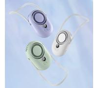 ZMdooreasy Ventilatore portatile da vita e collo con 3 impostazioni di velocità, display a LED, raffreddamento a mani libere, per uso interno ed esterno (viola, 2000 mAh)
