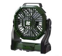 ZMdooreasy Ventilatore portatile ricaricabile con luce LED, 10000 mAh, lunga durata della batteria, 4 velocità, angolo regolabile, ventilatore da tavolo per campeggio, attività all'aperto e al chiuso