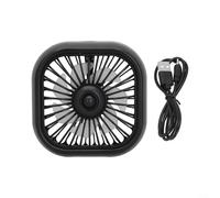 ZMdooreasy Ventola di ventilazione per auto, alimentata tramite USB, controllo multi velocità, con illuminazione RGB, sistema di raffreddamento interno per sedile posteriore (nero)