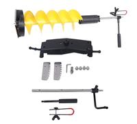 ZMellifluent Punta per trivella a Ghiaccio, Punta per Pesca Ghiaccio da 8 Pollici con Asta di prolunga da 27,5 Pollici, trivella in Nylon Resistente e Galleggiante per la Perforazione del g