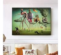 ZMFBHFBH Dipinti Opera d'arte famosa Il sogno americano di Salvador Dali Riproduzioni su tela Quadri murali per soggiorno 80x115cm (32x45in) con cornice