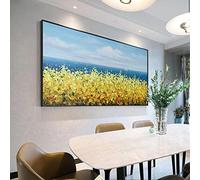 ZMFBHFBH Dipinto ad olio dipinto a mano Olio denso su tela Paesaggio marino Abstarct Wall Art Dipinti a mano su tela per la decorazione domestica Senza cornice 70x140cm (28x55in) Con cornice