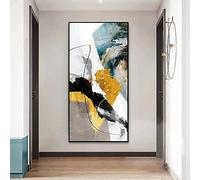 ZMFBHFBH Dipinto Oversize Dipinto Ad Olio Su Tela Portico Astratto Stile Moderno Dipinto Oversize Wall Art Living Room Decor Picture 85x170cm(34x68in) con Cornice Nera