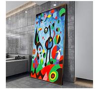 ZMFBHFBH Giardino Astratto 1925 Di Joan Miro Famose Riproduzioni Di Opere D'arte Quadri Su Tela Dipinti Di Joan Miro Immagini A Parete 70x100cm(28x39in) Con Cornice