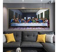 ZMFBHFBH L'Ultima Cena di Leonardo Da Vinci Famosi quadri con cornice su tela Quadri su tela con cornice Decorazioni per soggiorno Stampe 70x140cm (28x55in) Con cornice