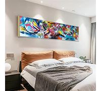 ZMFBHFBH Moderni Poster e stampe Astratti Colori colorati Grandi quadri su tela Quadri dipinti su tela Immagini per soggiorno 70x210cm (28x83in) Con cornice