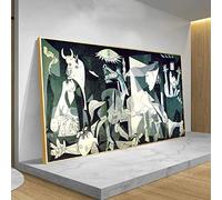 ZMFBHFBH Picasso Famoso Dipinto Ad Olio Decorazione Della Casa Guernica Riproduzioni Su Tela Poster Astratta Modernismo Immagine Della Parete 20x40 cm (8x16in) Con Cornice