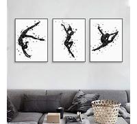 ZMFBHFBH 【Quadro Artistico】 Ginnastica Pittura su Tela Astratta Bella Ragazza Immagine della Stanza Stampa Artistica Poster Decorazione murale 30x50cmx3pcs con Cornice